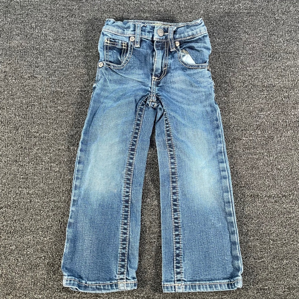 Wrangler 20X Jeans Boys 4 Slim Blue Good Medium Wash Straight Leg Stretch